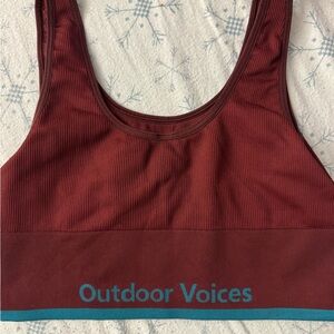 Outdoor Voices Burgundy Sports Bra